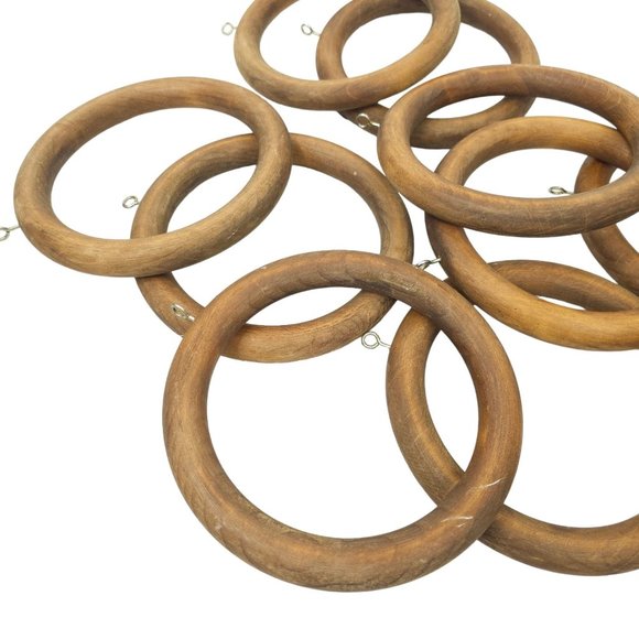 Large Wooden Rings with Eye Hooks 6.5" DIY Crafts Macrame Ring Circles Lot of 9 - Picture 6 of 13